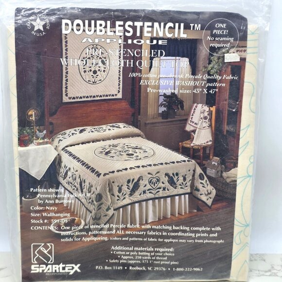 Doublestencil Applique Quilt Wall Hanging Kit Pennsylvania Folk Art II Spartex - Picture 1 of 6